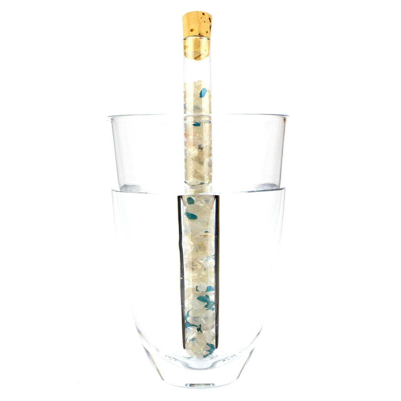 Aqua Lapis® Edelsteinstab Premium Motivation Bergkristall, Apatit blau Edelsteinwasser