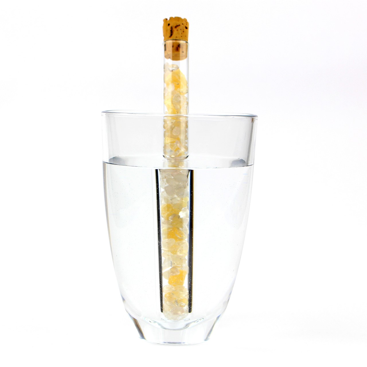 Aqua Lapis® Edelsteinstab Premium Centrum Bergkristall, Orangencalcit Edelsteinwasser