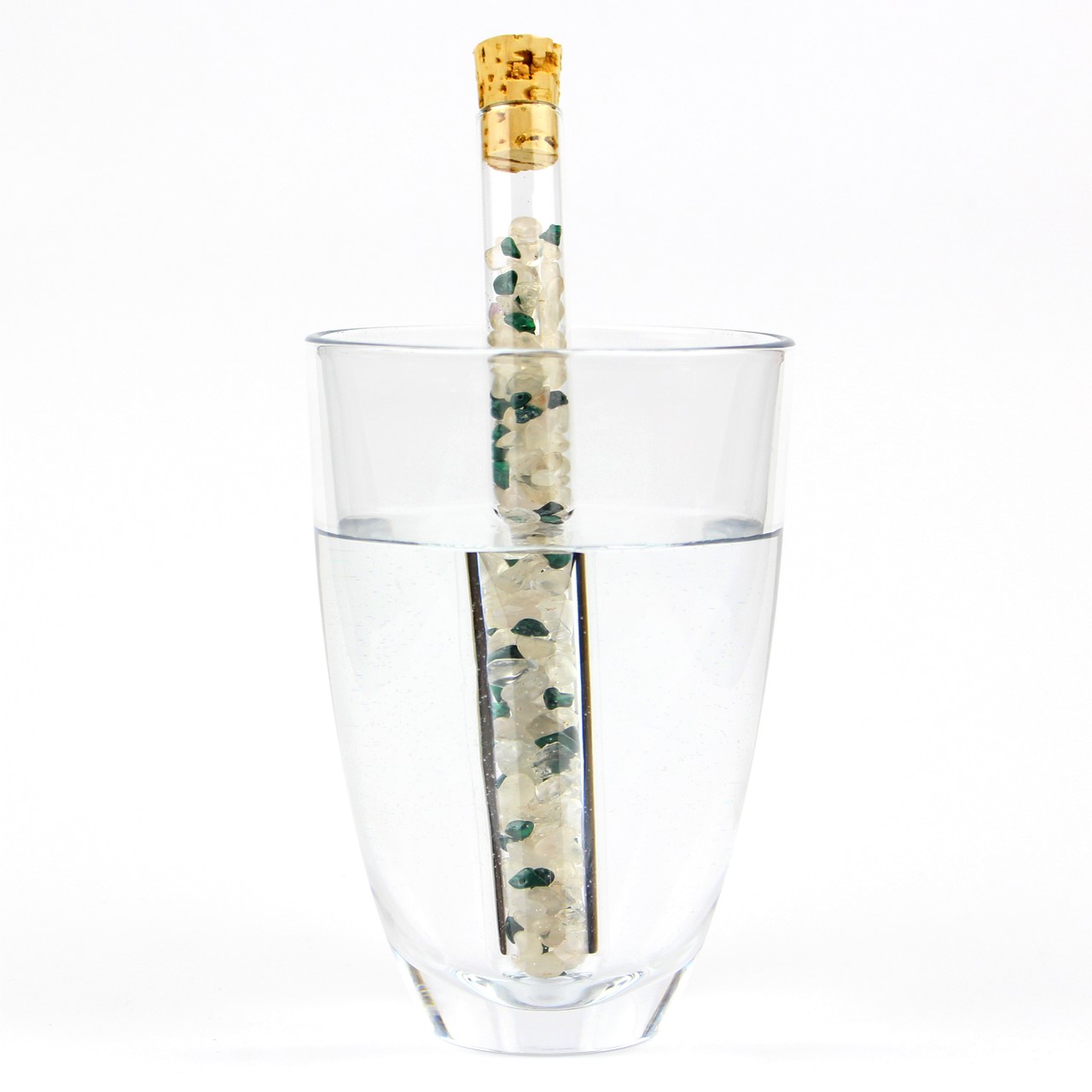 Aqua Lapis® Edelsteinstab Premium Balance Bergkristall, Malachit Edelsteinwasser herstellen
